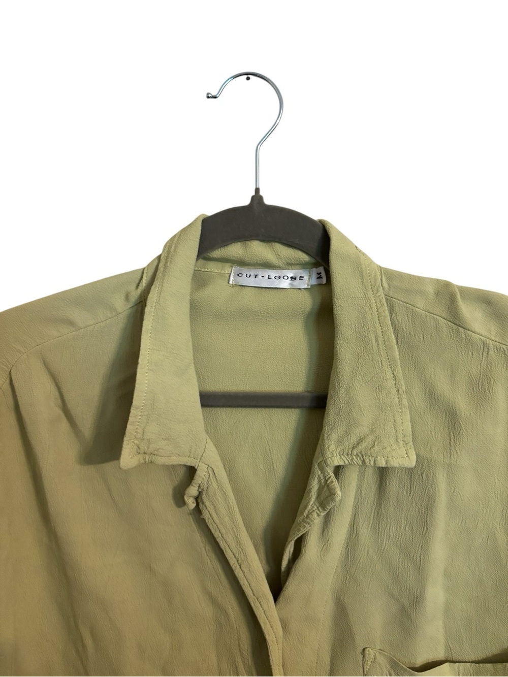 Cut Loose Light Green Button Up Relaxed Fit Shirt Medium - Picture 3 of 5